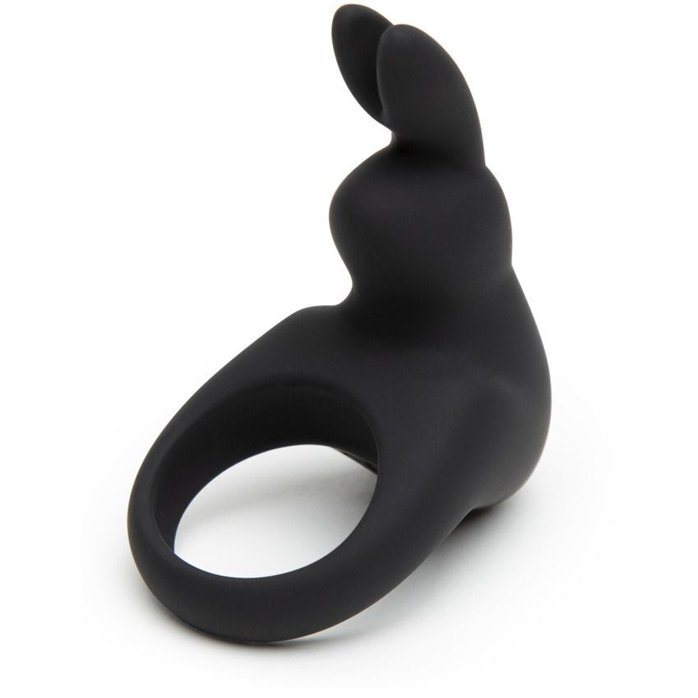 Черное эрекционное виброкольцо Happy Rabbit Rechargeable Rabbit Cock Ring (Цвет: черный)