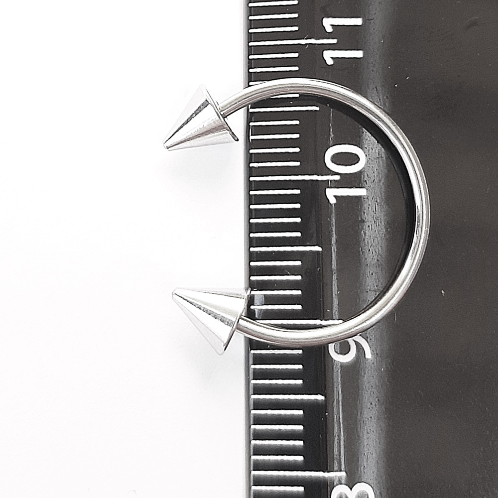 Подковы, полукольца для пирсинга: диаметр 16 мм, толщина 1.2 мм, диаметр конусов 5 мм. Сталь 316L.
