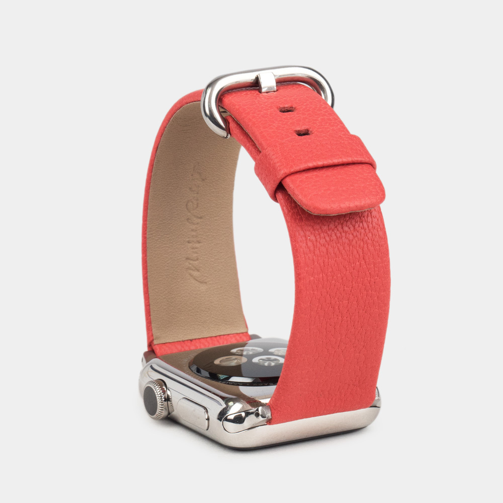 Ремешок для Apple Watch 40/41/42 mm из кожи козы, кораллового цвета