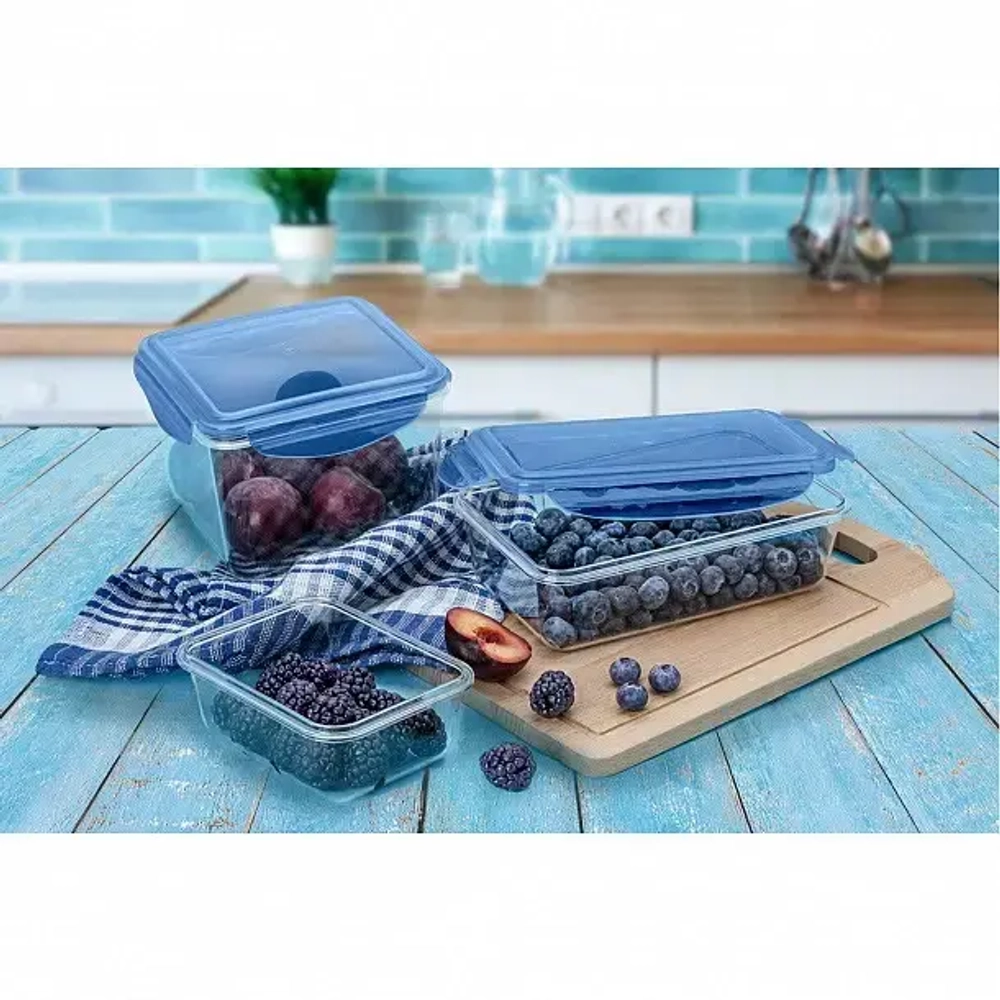 Контейнер для продуктов 1,15л квадратный «BRILLIANT» синий