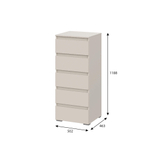 Люмо Комод КМ 03 (5 ящиков) дуб крафт золотой/белый, кашемир