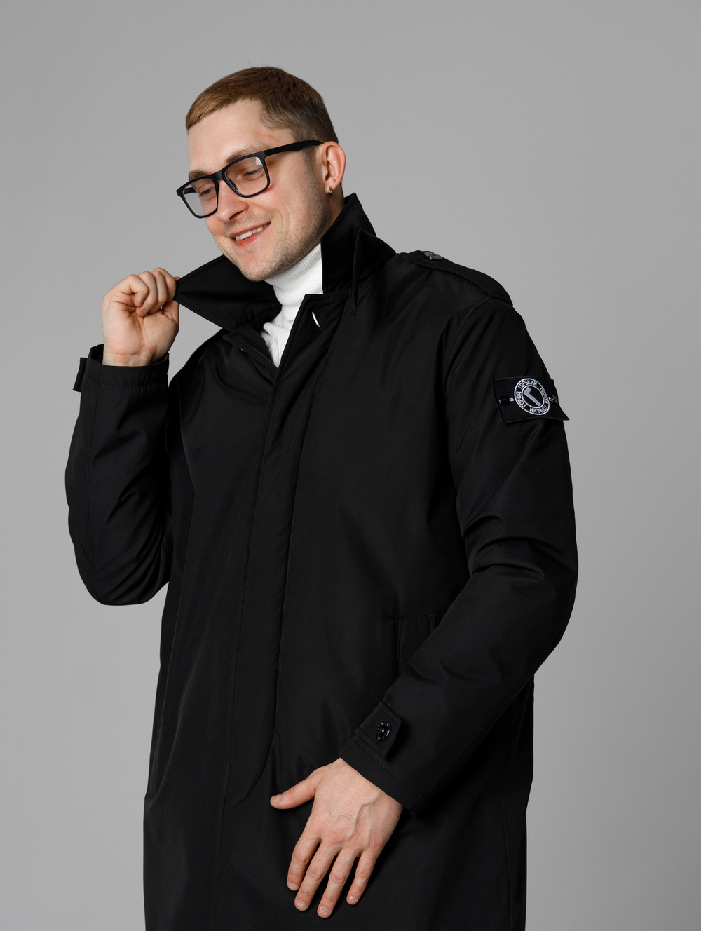 Тренч утепленный с меховым подкладом