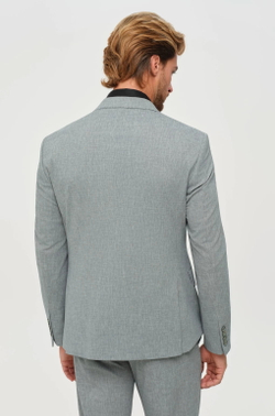 Мужской двубортный костюм (серый) Б70