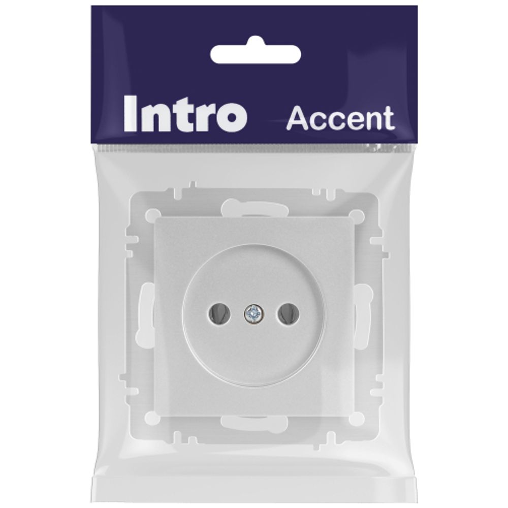 Розетка Intro Accent 6-201-03 2P 16А-250В IP20 СУ AL/CU алюминий | Intro