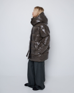 Пуховик со съемным капюшоном из нейлона Монклер хаки