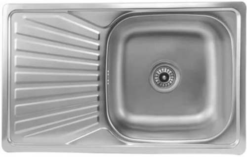 Мойка полиров. врезная 780х480 (0,8мм/г180мм) ДВОЙНАЯ + креп. и сифон