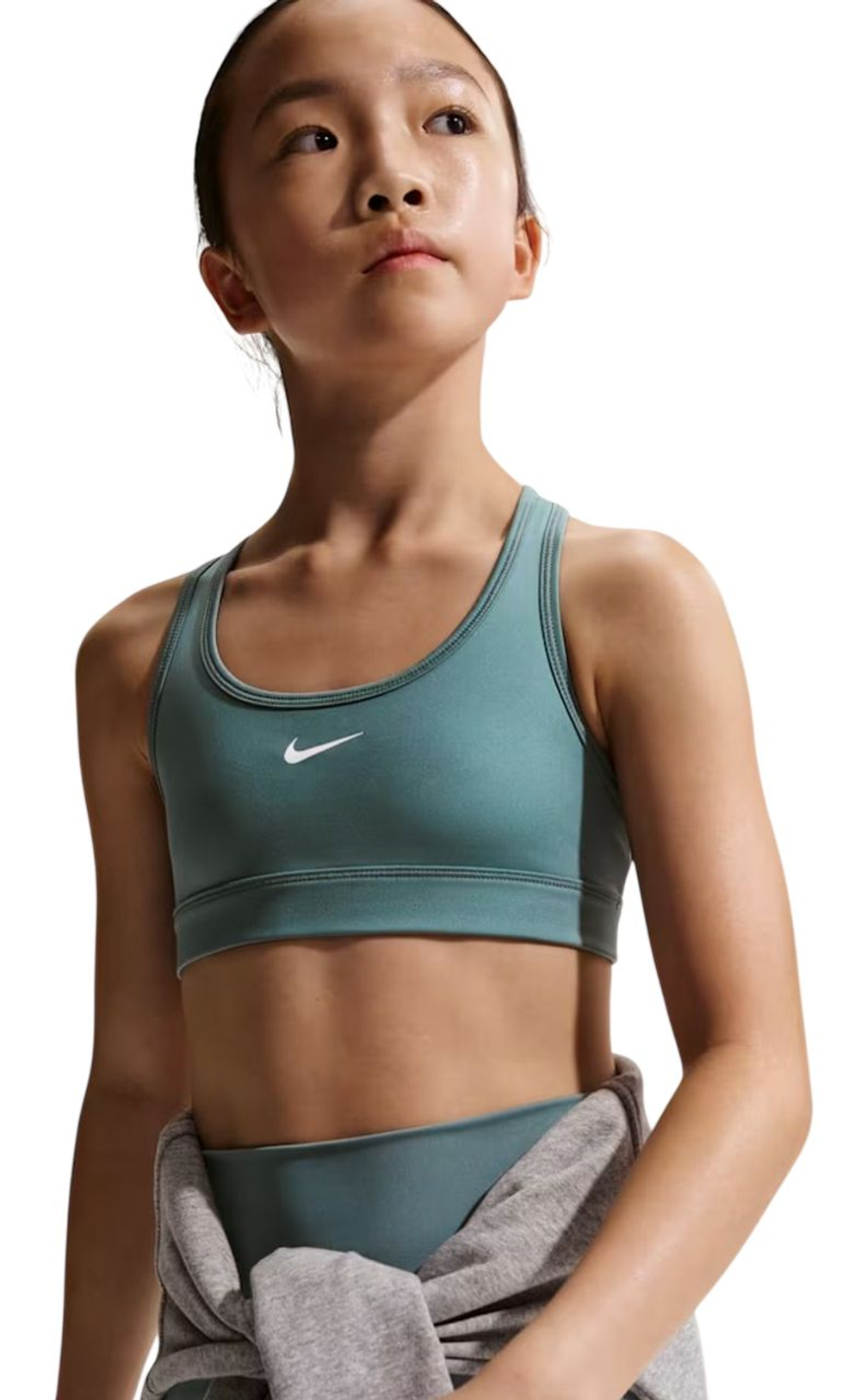 Теннисный бюстгальтер dziewczecy Nike Girls Swoosh Sports - mineral slate/white