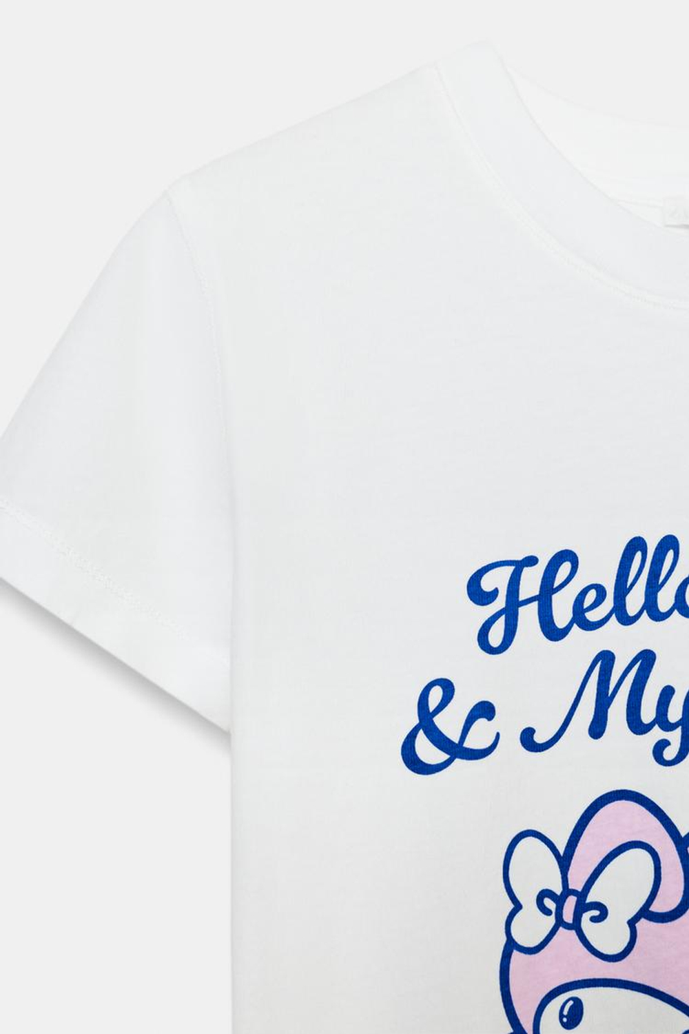 ZARA ФУТБОЛКА HELLO KITTY AND MY MELODY © SANRIO, ЭКРЮ