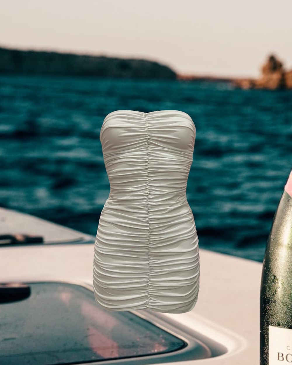 Платье Флауэр Дресс круизное пляжное белое пошив