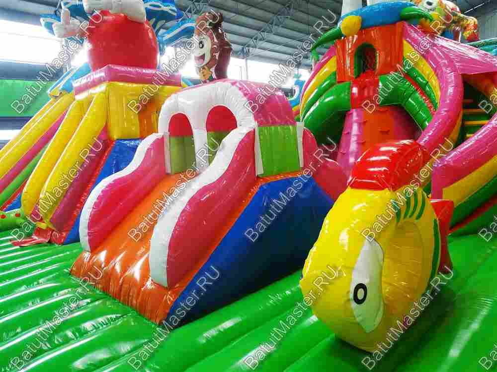 Надувной батут "Союз зверей", 24*15*8 м