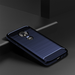 Чехол для Motorola Moto G7 Play цвет Blue (синий), серия Carbon от Caseport