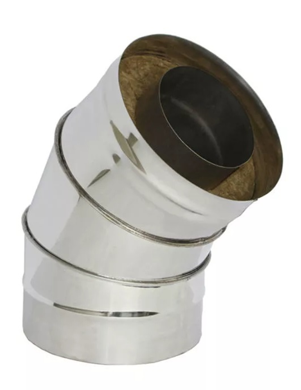 РОЗАН  дымоходное колено D100*200 3-х секц нерж мат 90 гр