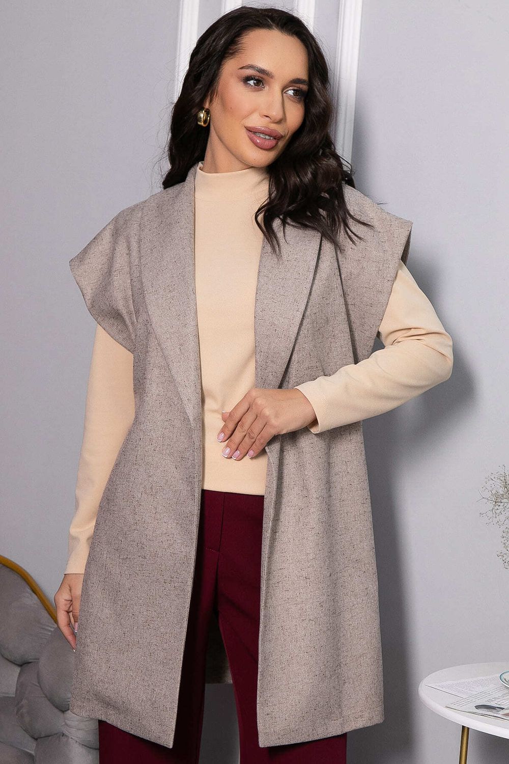 Жилет костюмный Жюлли (бежевый) Б14487-4М LT Collection