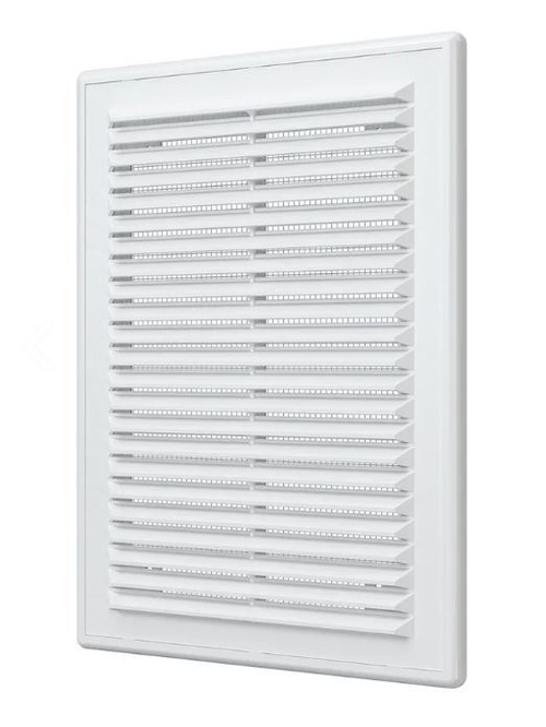 Решетка вентиляционная с сеткой, разъемная, наклонные жалюзи, 183х253мм, (1825P), ERA