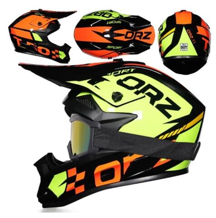 Шлем кроссовый Чёрн-жёлт-оранж S