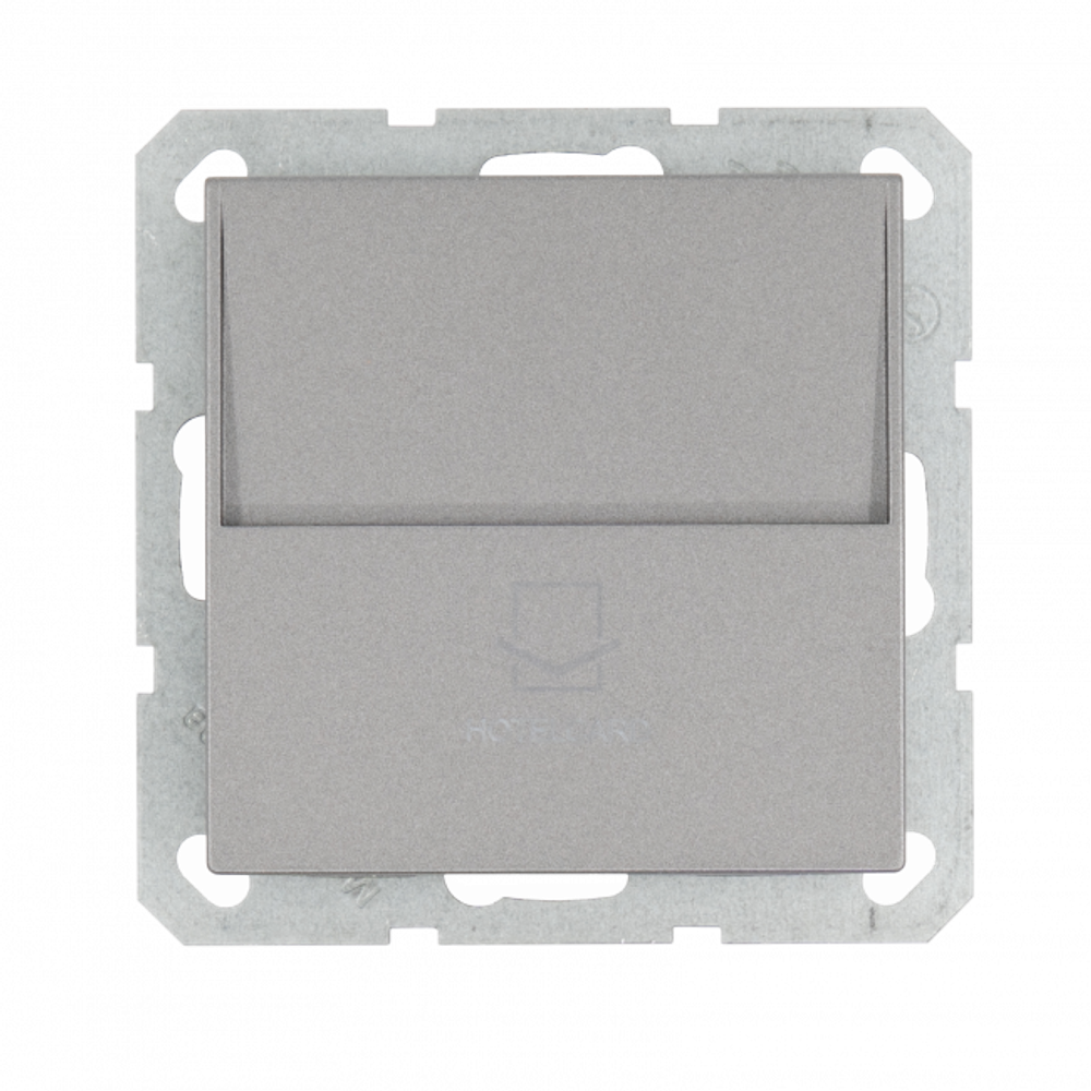 Отельный карточный выключатель с накладкой 10А, 250В, цвет алюминий