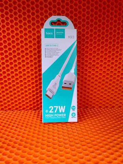 Кабель Hoco X93 Type-C 3А белый 1 м