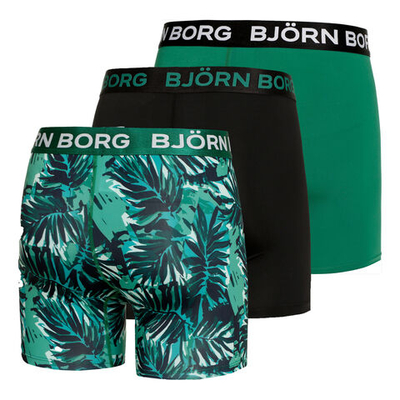 Björn Borg Performance Boxer Shorts 3 Pack Men - Green, Black
