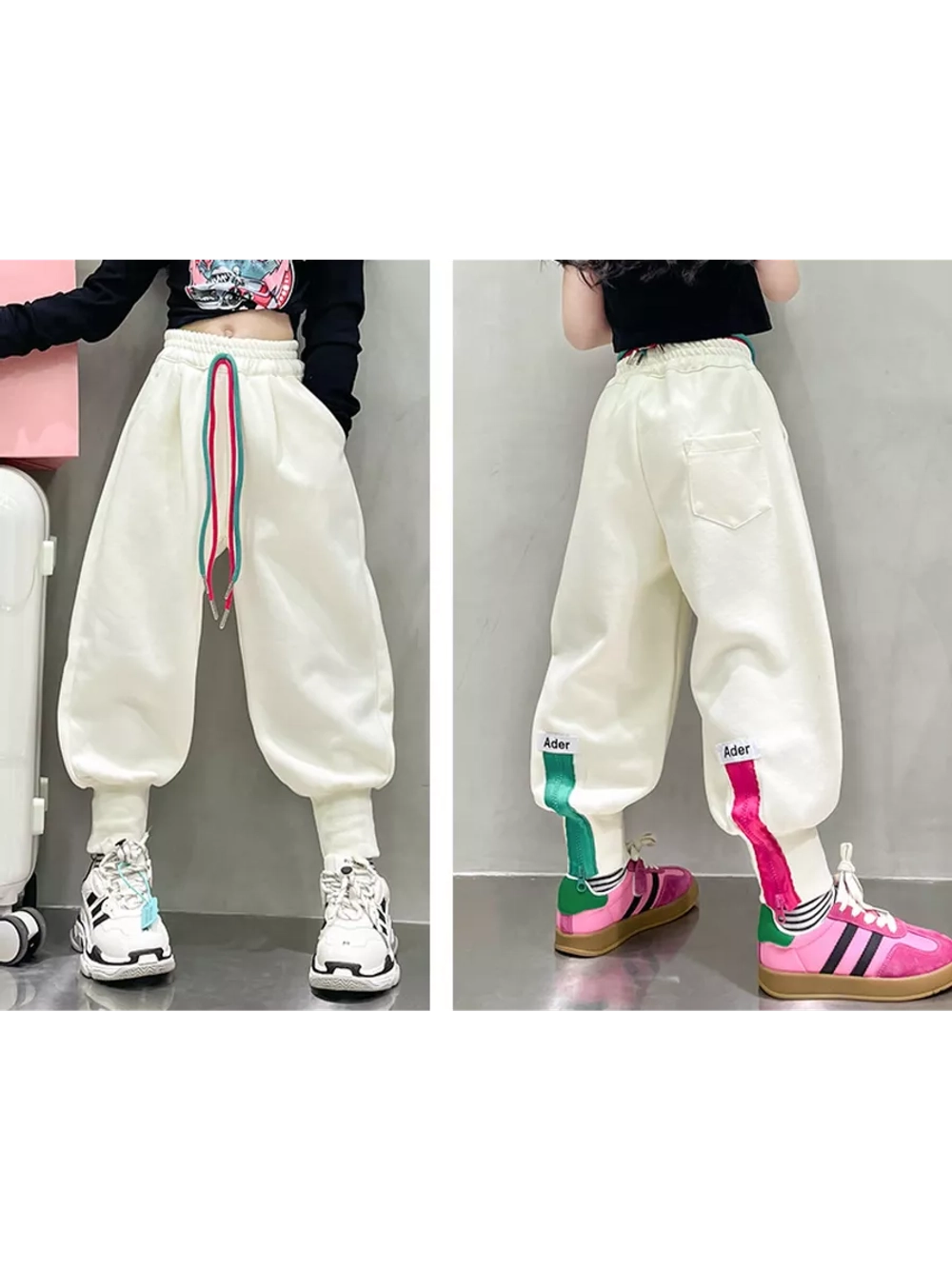 Джоггеры спортивные с цветными замками