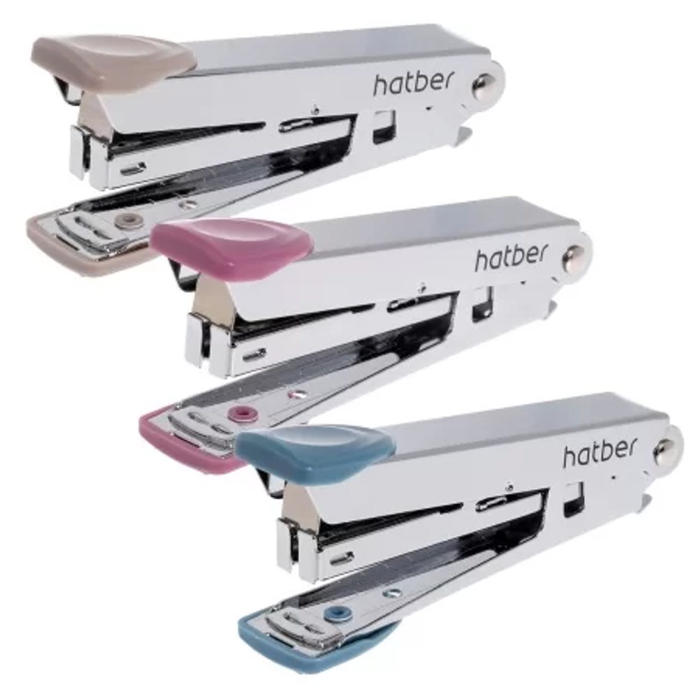 Степлер металлический с антистеплером №10 12л. ассорти "Mist" (Хатбер)