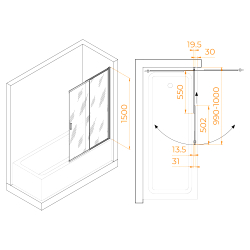 Шторка на ванну RGW SC-40