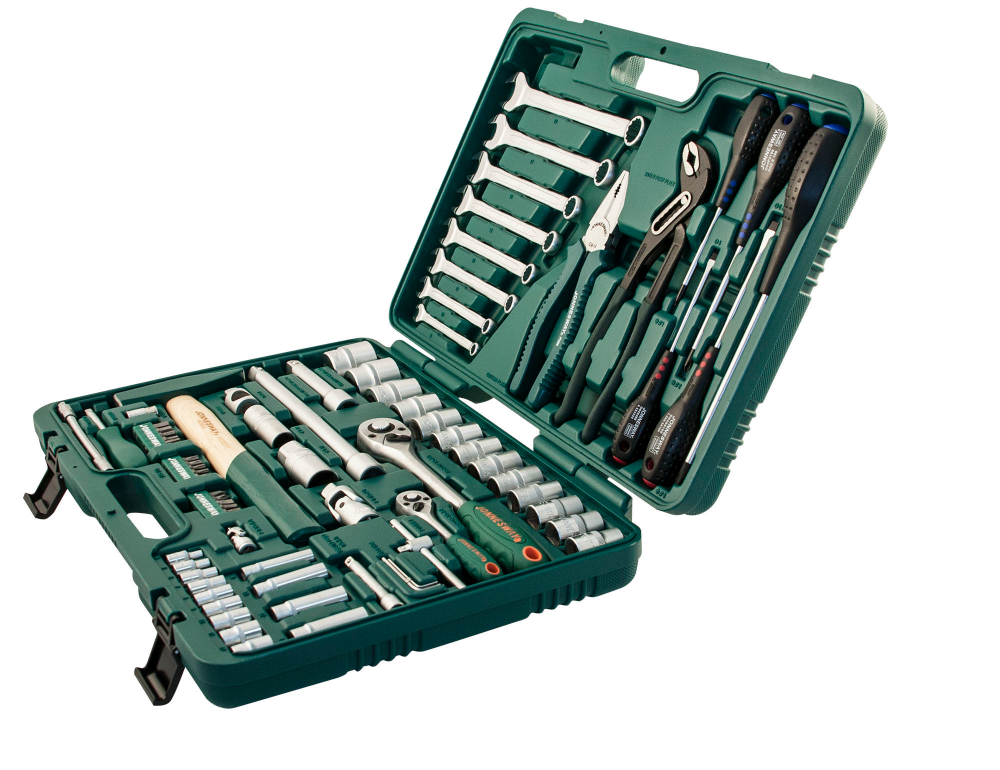 S04H52477S Набор инструмента универсальный 1/4", 1/2"DR, 77 предметов