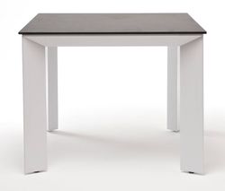 "Венето" обеденный стол из HPL 90х90см, цвет "серый гранит", каркас белый