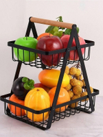 2-ярусная корзина для фруктов, съемная складная подставка для фруктов