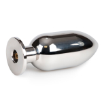 Серебристая анальная пробка Sinner Big Metal Buttplug - 10 см. (Цвет: серебристый)