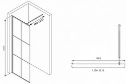 Душевая перегородка Abber Immer Offen 120 AG62120B8 профиль Черный стекло прозрачное
