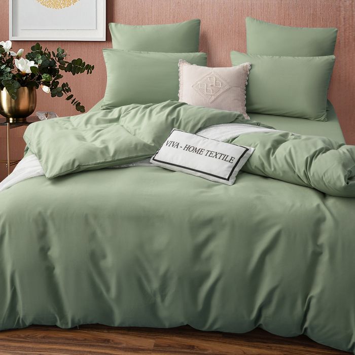 Комплект постельного белья Однотонный Сатин «Мятная свежесть»