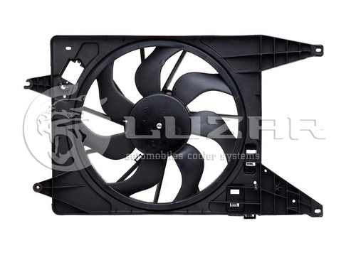 Вентилятор охл. радиат. в сб. Renault Logan Sandero Lada Largus с конд. с 2008 г. с диф. с резистором (LUZAR)