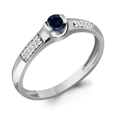 962711А Кольцо из Золота с бриллиантами, сапфиром