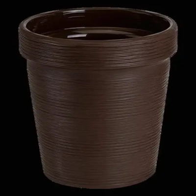 Кашпо для цветов пластиковое 3,57л d-19см «Терра» Темно-коричневый