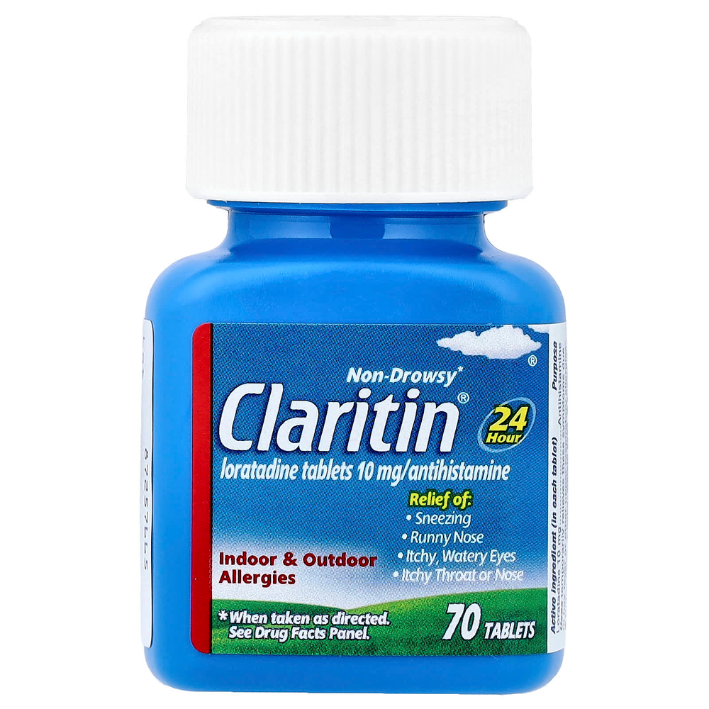 Claritin, Non-Drowsy, лоратадин в таблетках, 10 мг, 70 таблеток