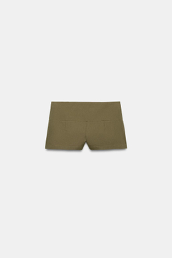 ZARA МИНИ-ШОРТЫ С ПУГОВИЦАМИ, ХАКИ