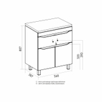 Тумба д/ванной "Лайн-60" 1 ящик под раковину Фостер 60 (Kirovit)/Fest-60 (Sanita Lux) (ПВХ)
