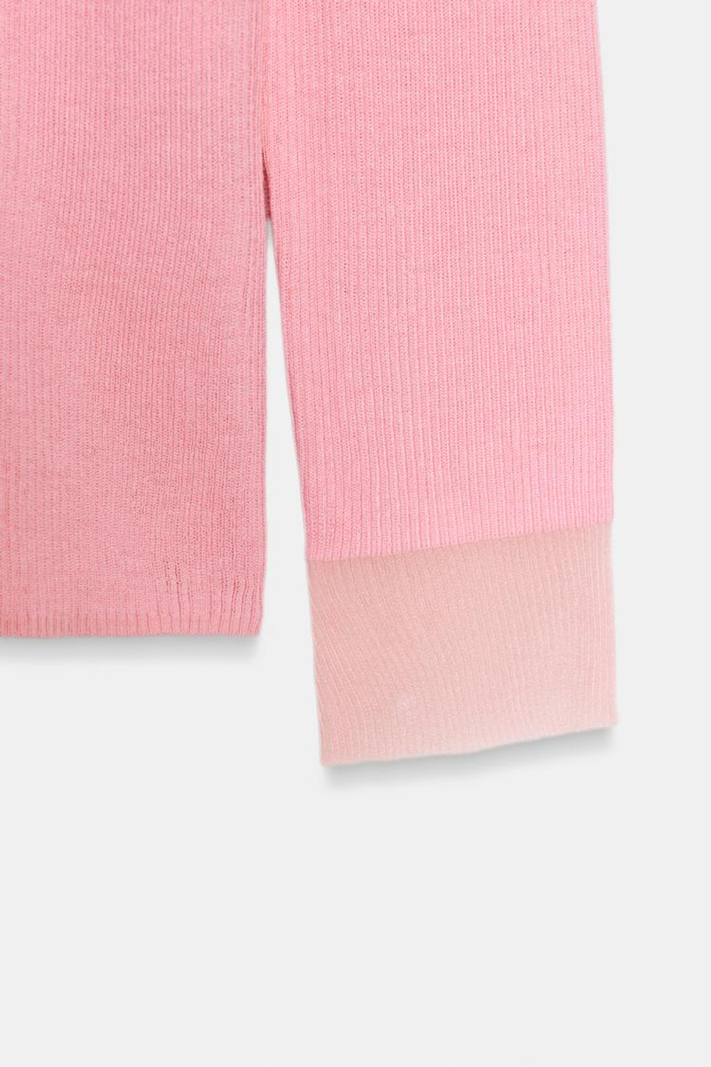 ZARA СВИТЕР ИЗ ТОНКОЙ СМЕСОВОЙ ШЕРСТИ, ЛИНЯЛЫЙ РОЗОВЫЙ