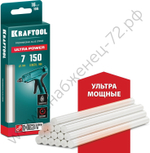 KRAFTOOL Ultra Power 7х150 мм, 16 шт, Ультрамощные клеевые стержни прозрачные (06837-16)