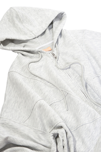 Толстовка с рельефными швами Светло-серый меланж
