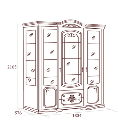 Floriana (Miass-Mebel) орех Витрина трехдверная