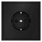 Розетка встраиваемая Voltum S70 с заземлением и защитными шторками, 16А, (черный матовый) VLS040208