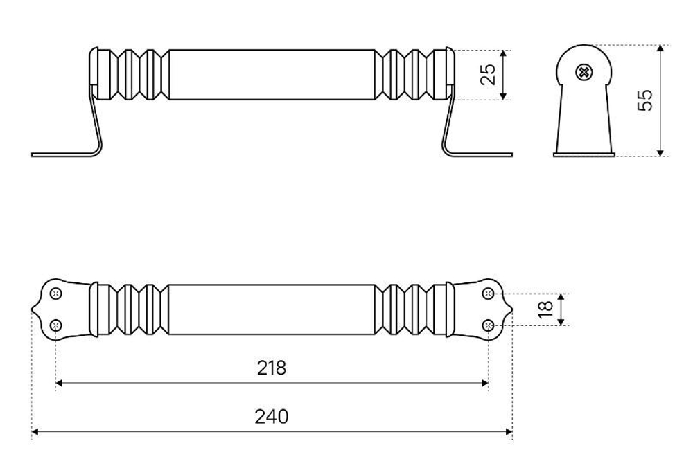 Ручка-скоба Киров Секрет РСД-180  св.дерево/метал    / 17271