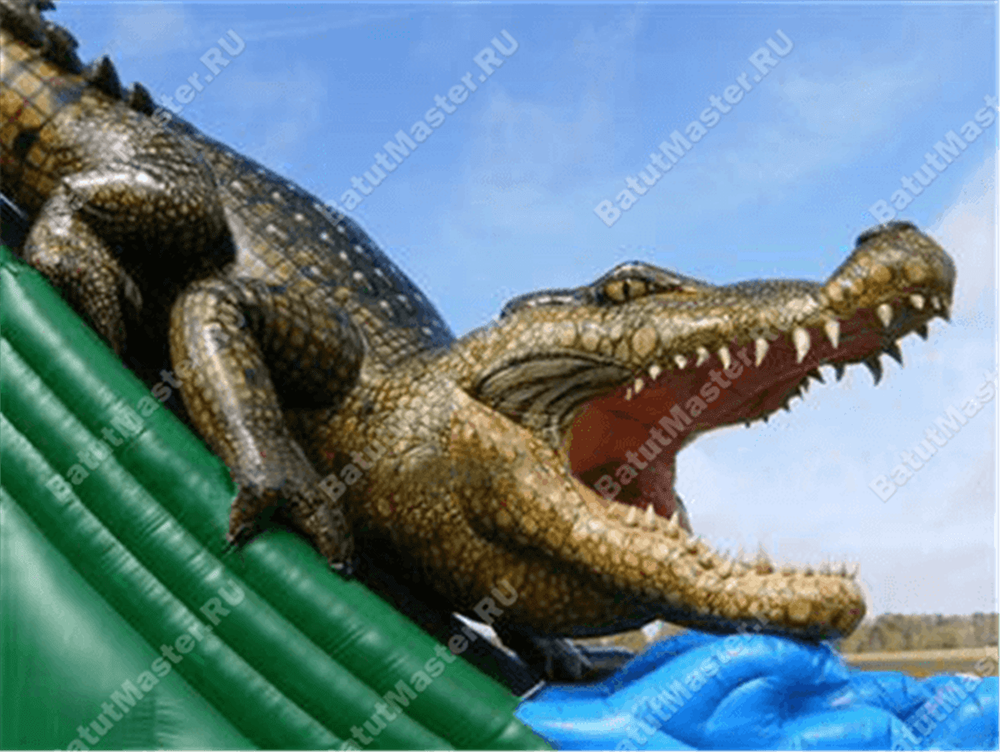 Надувная горка "Крокодил" 12*6*8 м