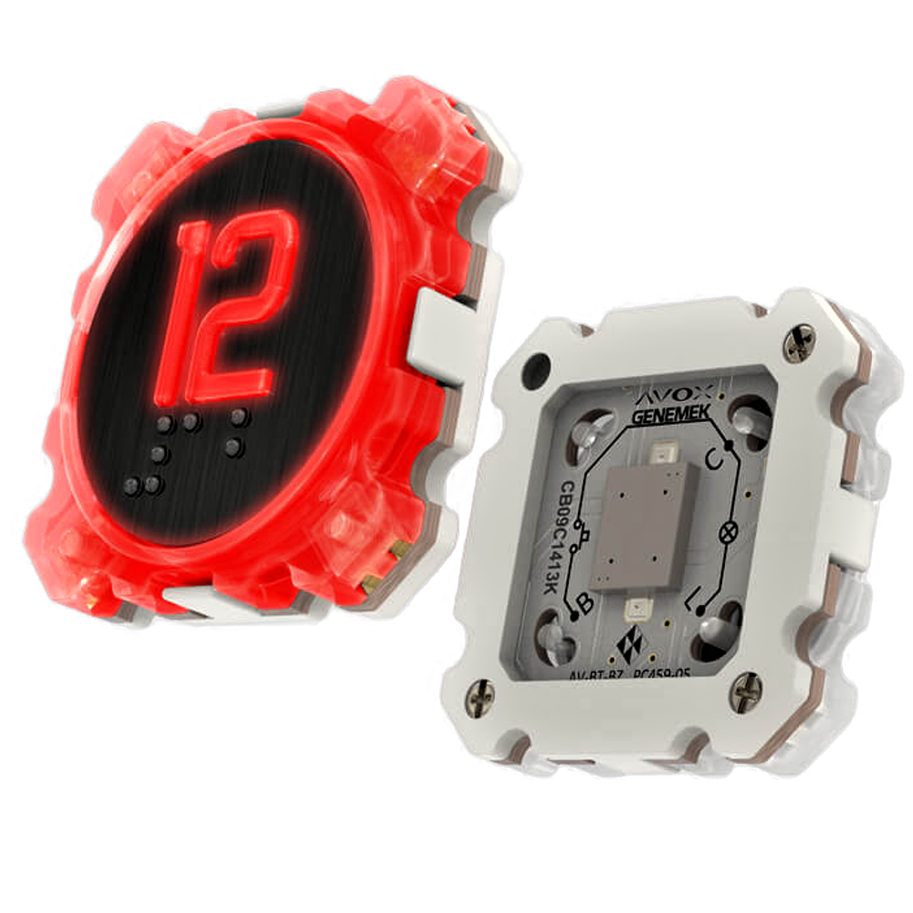 AVNS3.R.Z.B N/S3, светодиод (красный), значки Брайля на нажимной пластине, звуковой сигнал