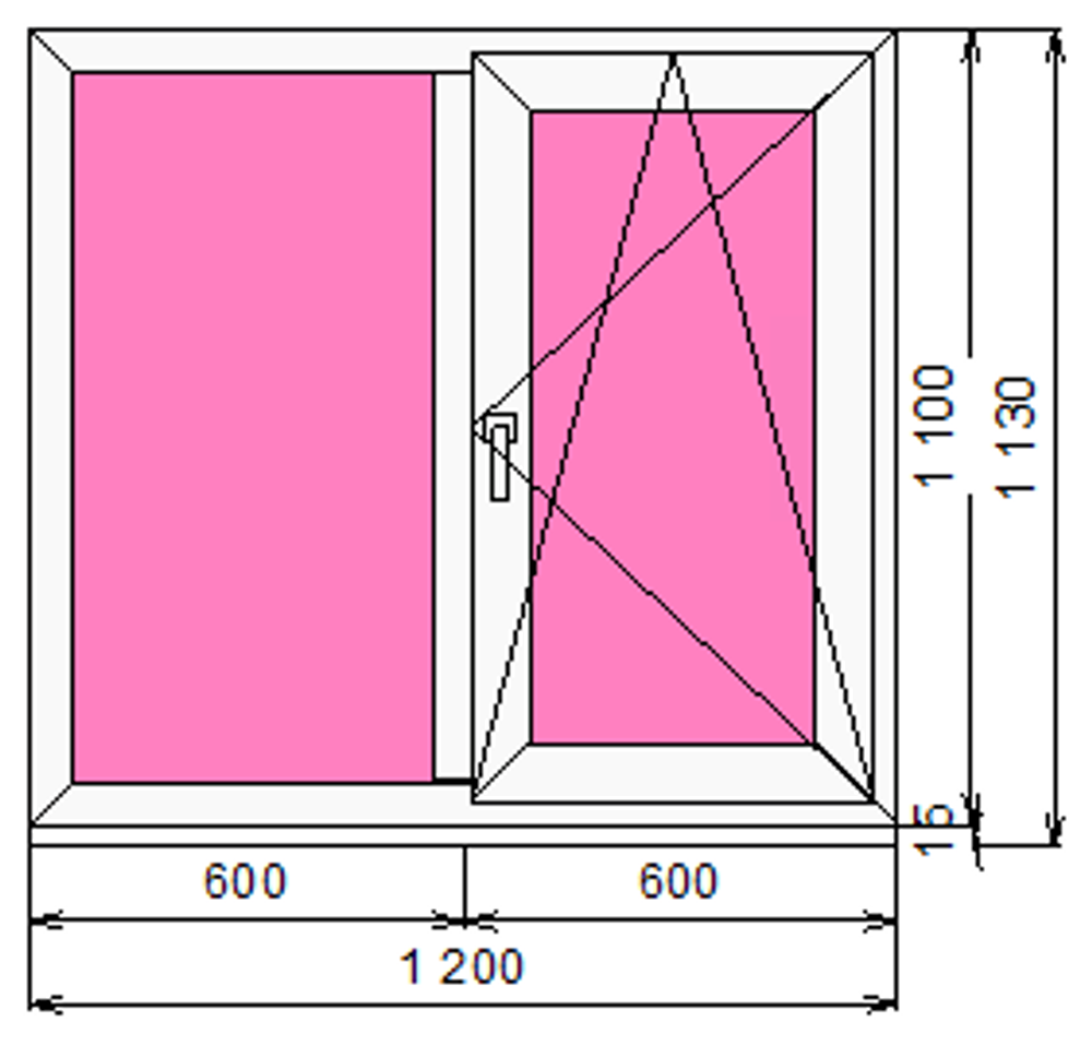 Пластиковое окно 1100 х 1200 ТермА Эко