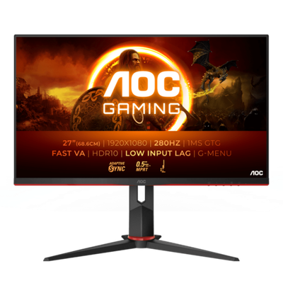 Монитор Игровой 27" AOC 27G2ZN3/BK/01 Fast VA 1920x1080 280Hz 0.5ms 300cd/m 4000:1 2xHDMI 1xDP Black