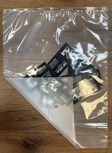 Пакет слайдер 35*40 матовый с одной прозрачной стороной 60 мкм