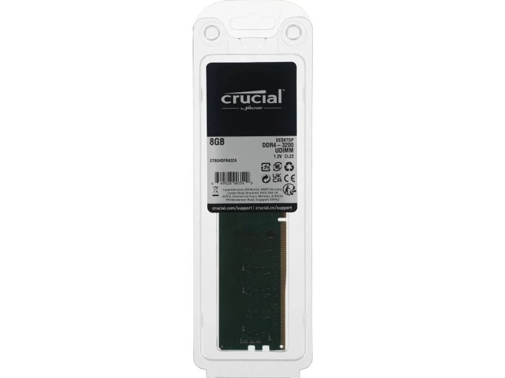 Оперативная память Crucial CT8G4DFRA32A, DDR4 1х 8ГБ 3200 МГц, DIMM, RTL