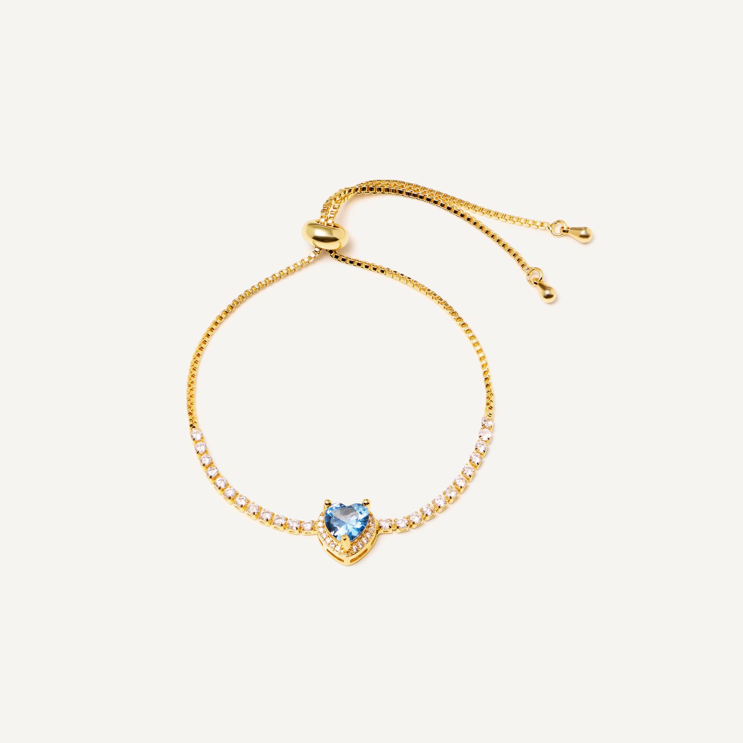 Браслет Daintith Blue Heart Bracelet - Gold